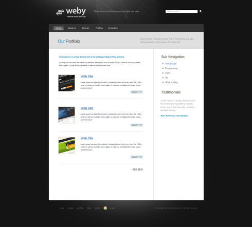 Website Templates Personal webyspace 6406
