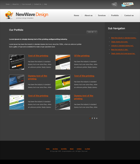 Website Templates Corporate newwave 6397