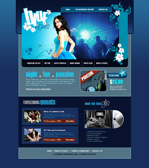 web design download club de noapte, discoteca