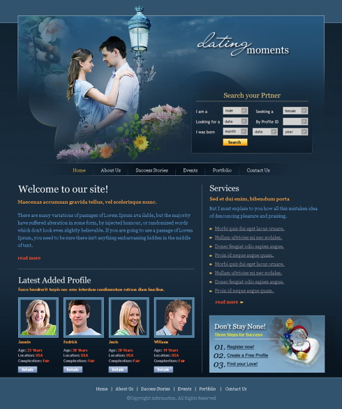 Website Templates Dating & Love 5720