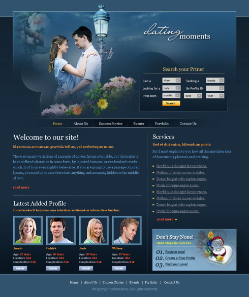 Website Templates Dating & Love  5720