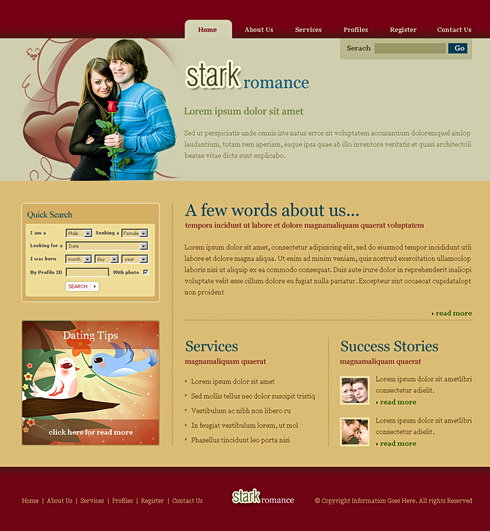template strak romance 6609