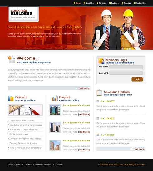 template corporate builders 6587