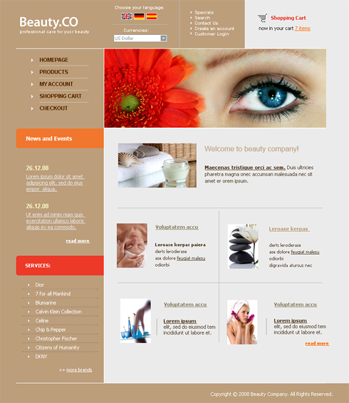 Template e-commerce