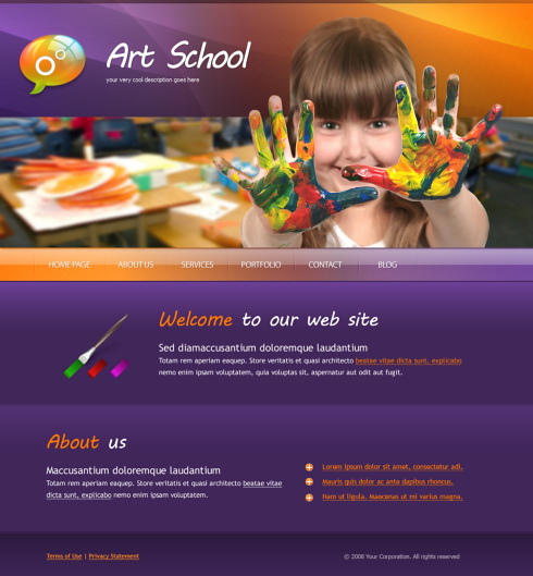 Painting Web Template 5610 Education Kids Website Templates Dreamtemplate Painting Website Templates