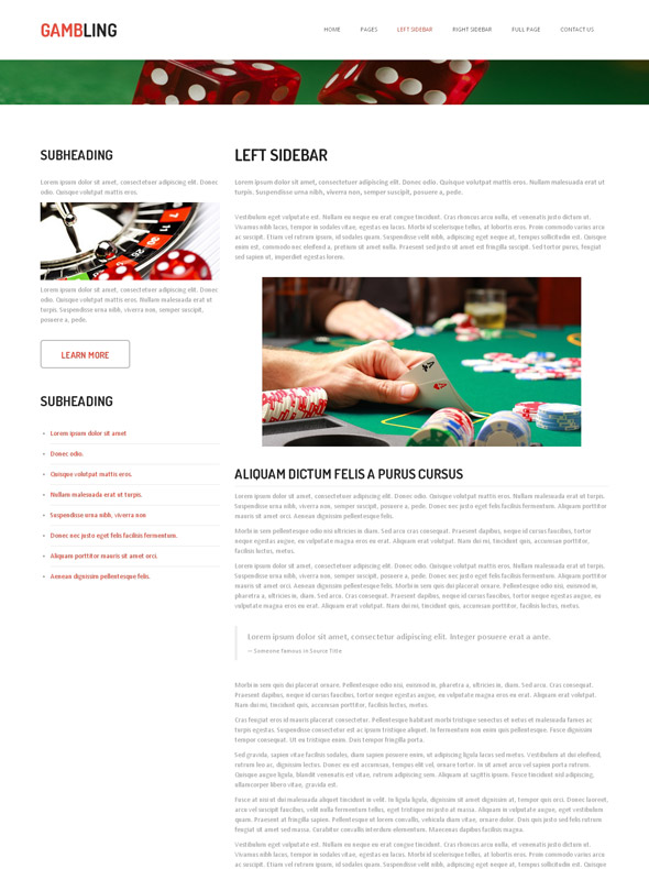 Gambling website templates free