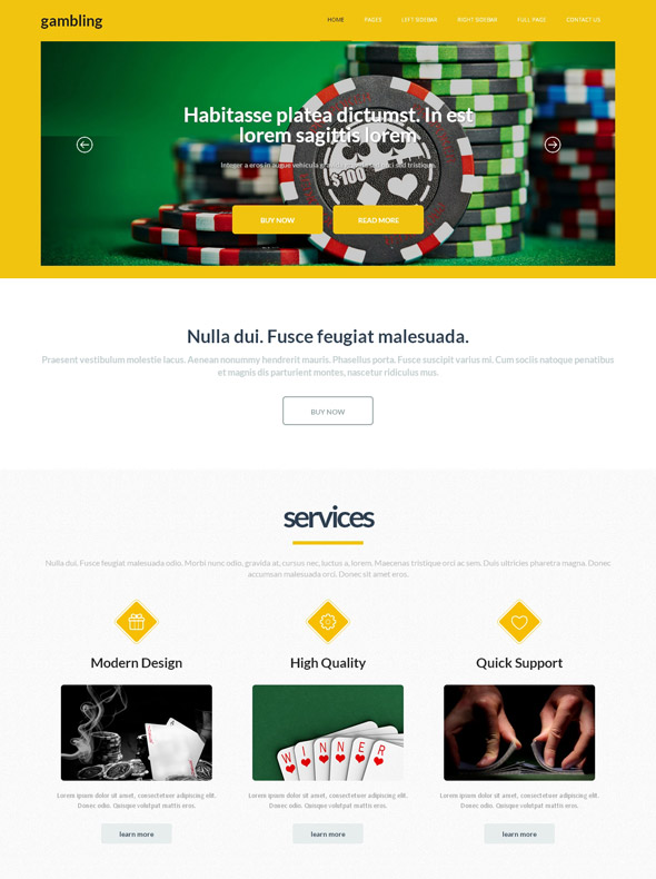 Gambling website template