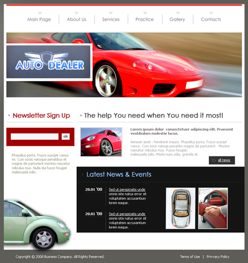 Auto Dealer Css Template 3527 Cars Transportation Website Templates Dreamtemplate Auto Dealer Website Template