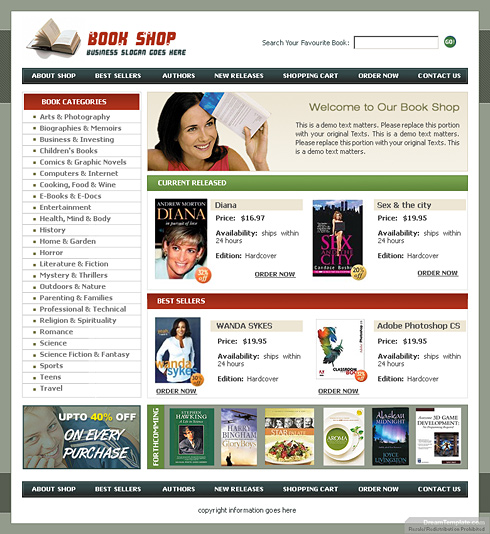 Online Shopping Web Template 0454 Clean Corporate Website Templates Dreamtemplate Shopping Website Template